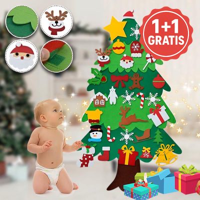 Filc karácsonyfa díszekkel | FELTPINETREE